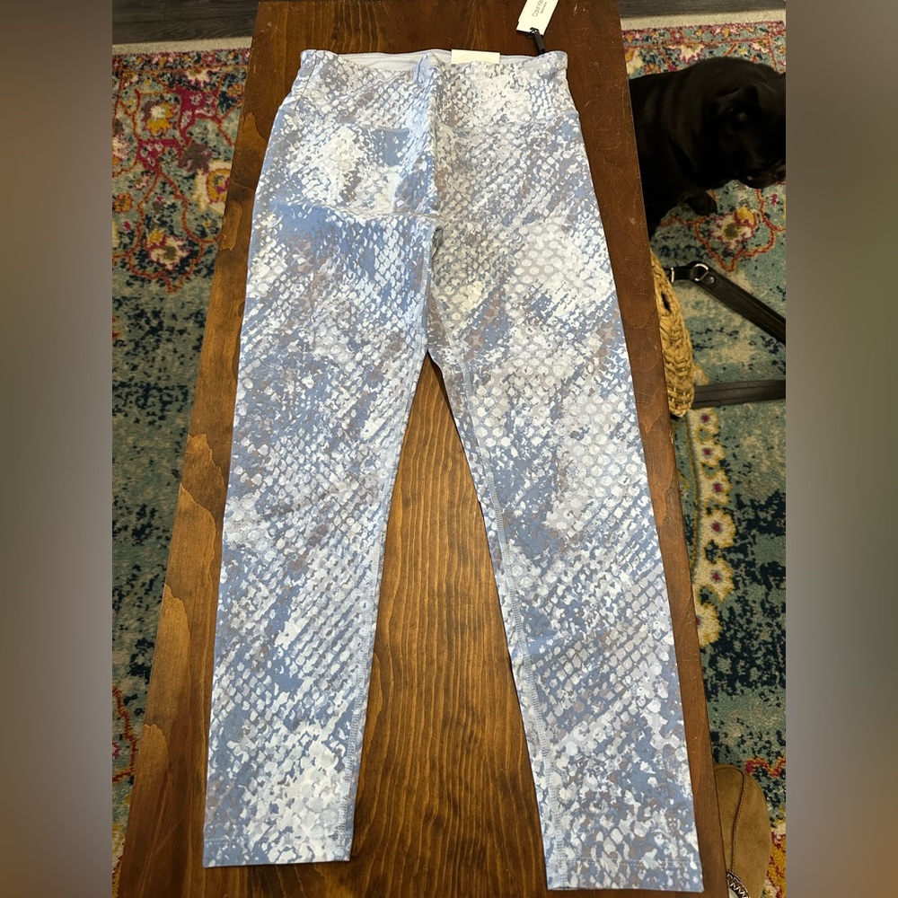 Calvin Klein Blue Snake Print Cropped Pants